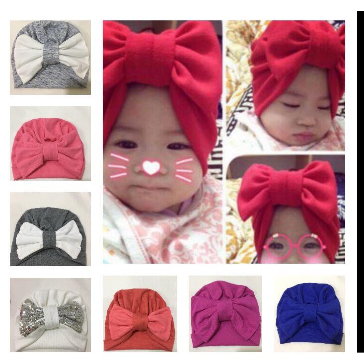 Mũ turban nơ cho bé