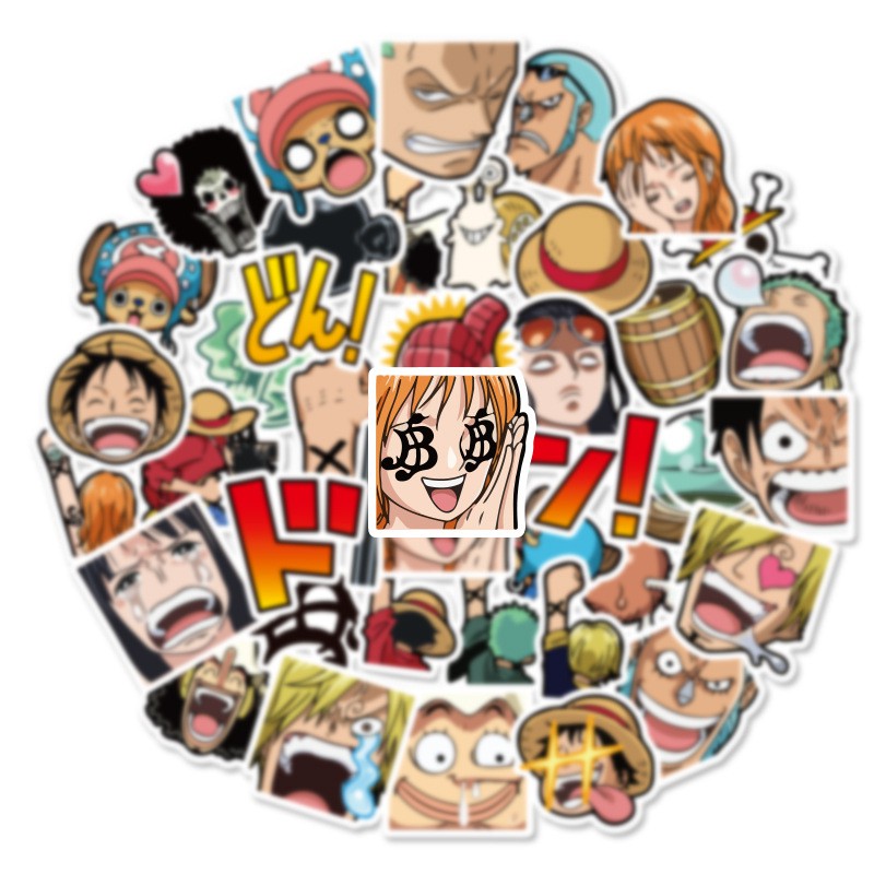 Miếng dán Sticker anime One Piece - Đảo hải tặc trọn bộ 100 hình - In rõ ràng sắc nét khó tróc