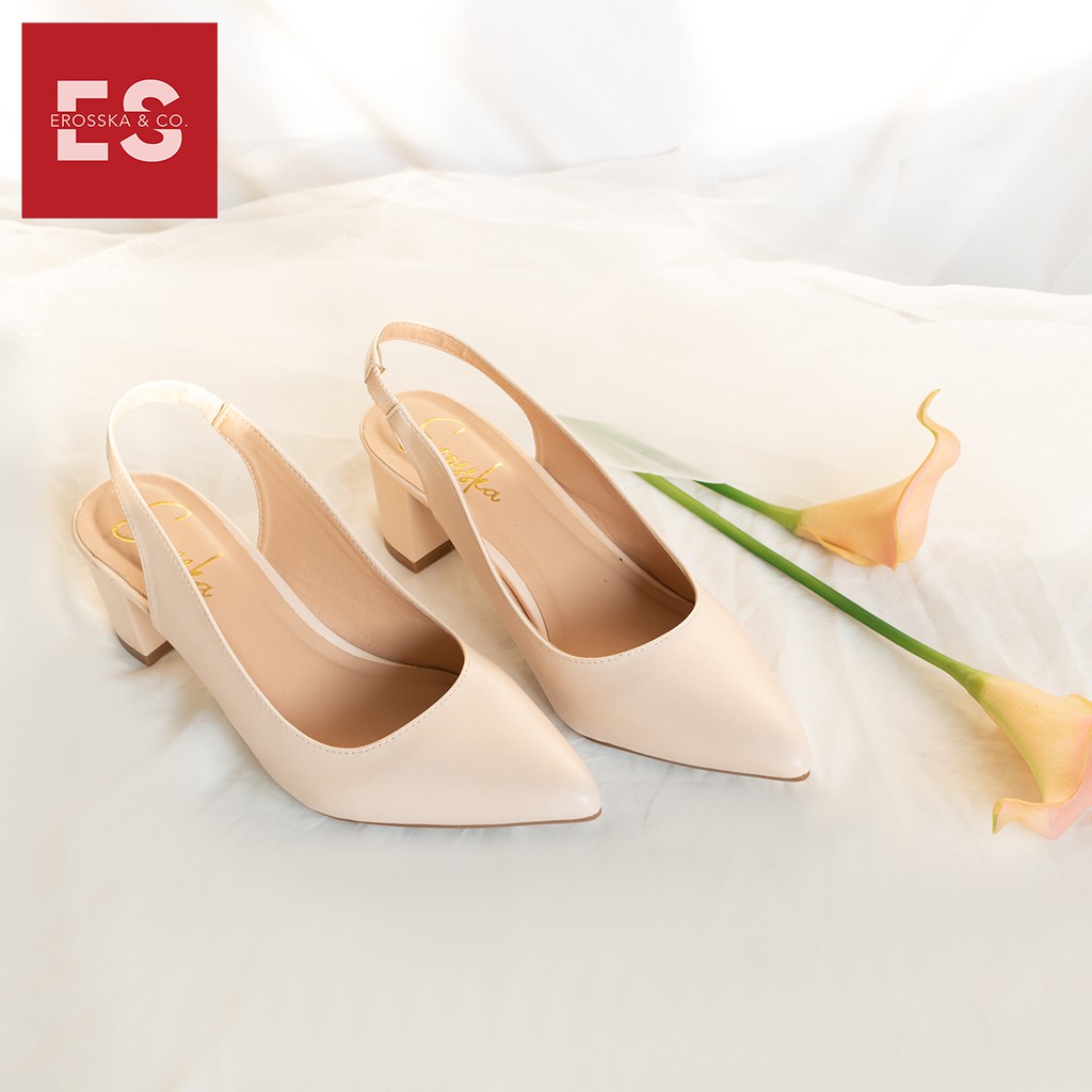 Giày cao gót thời trang nữ Erosska gót vuông 5cm - EH015 (màu nude) | BigBuy360 - bigbuy360.vn