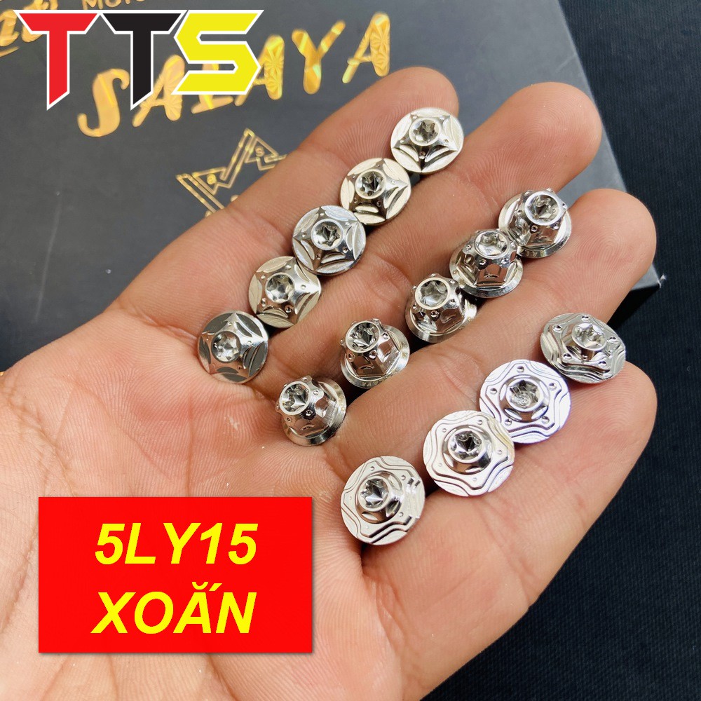 ỐC SALAYA 5LY15 RĂNG XOẮN BẮT DÀN ÁO XE YA, NẮP PÔ E TAY GA XE MÁY ( BAO RỈ SÉT TRỌN ĐỜI )