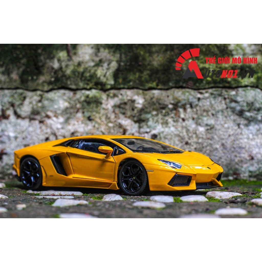 MÔ HÌNH XE LAMBORGHINI AVENTADOR LP700-4 YELLOW 1:24 WELLY 1185