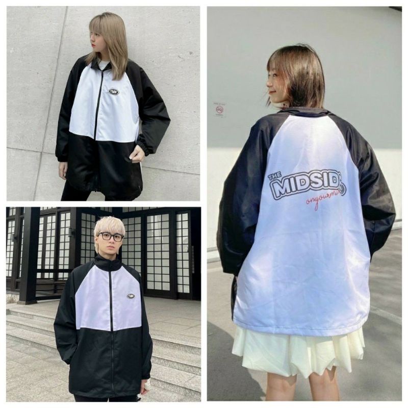 Áo Khoác Bomber phối màu dù 2 lớp Unisex, Áo Khoác Dù Ullzang Nam Nữ From Rộng Freesize