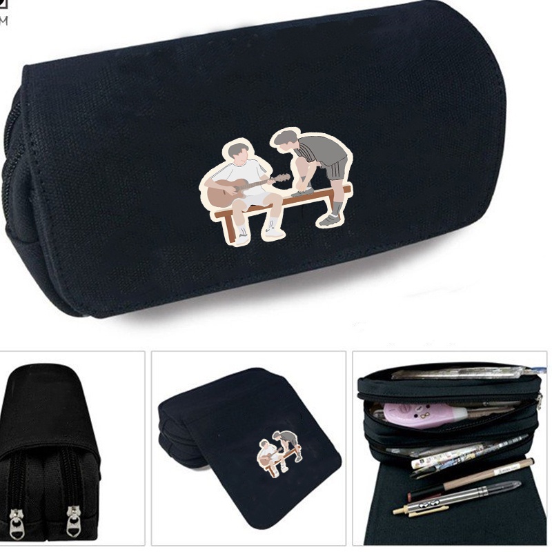 Hộp bút vải canvas in hình BRIGHTWIN 2gether BL Thái Lan dễ thương đi học đựng đồ dùng học tập tiện lợi