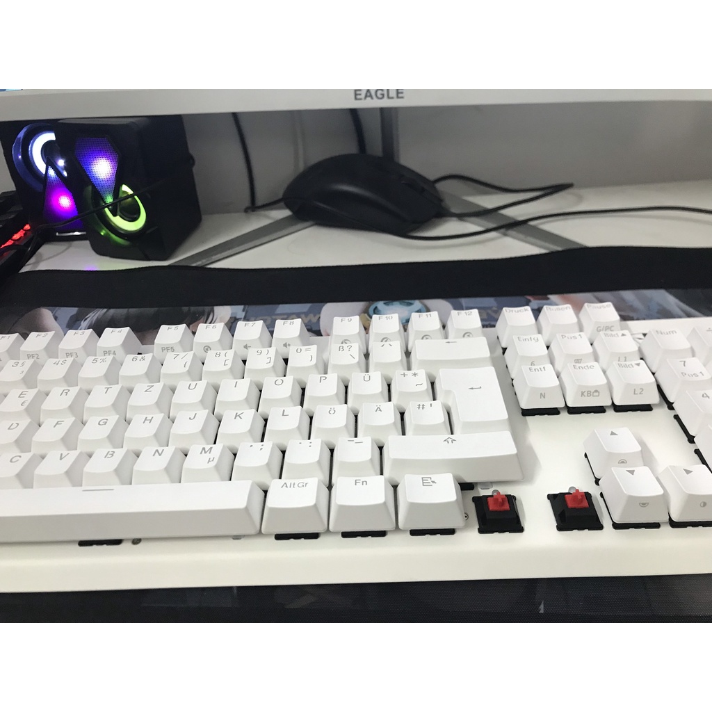 BÀN PHÍM TESORO GRAM MX ONE MÀU TRẮNG- CHERRY MX RED SWITCHES SIÊU ĐẸP