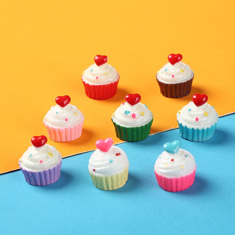 Mô hình Bánh cupcake nhiều màu trang trí nhà búp bê