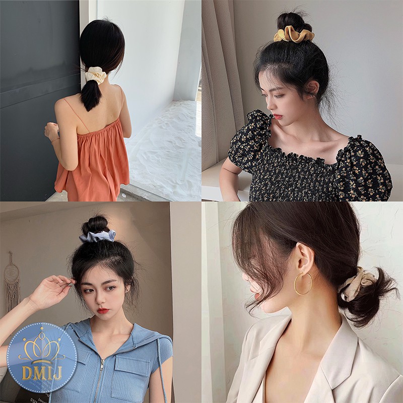 [Cột Tóc Vải Scrunchies] Dây Buộc Tóc Scrunchies Nhiều Màu Hàn Quốc