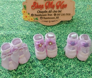 Sét giày tất nơ cho bé gái