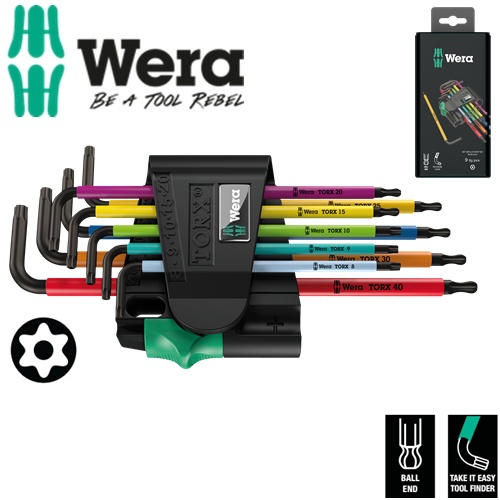 Bộ lục giác hoa thị ngắn nhiều màu có lỗ 967/9 TX Bo Multicolour 1 SB Wera 05073599001