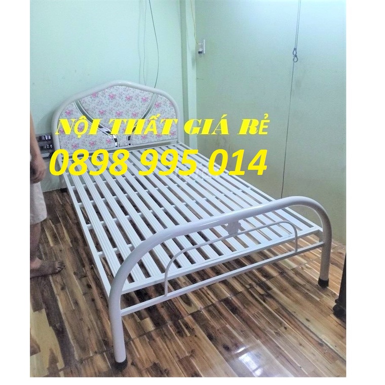 GIƯỜNG NGỦ 1 NGƯỜI NẰM NGANG 80CM 1M 1M2 SẮT ỐNG TRÒN DÀY DẶN