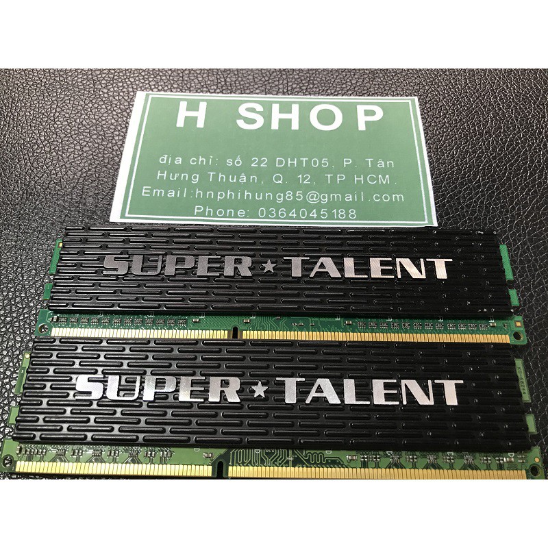 Ram 4Gb DDR3 bus 1333 - 10600U, Kit 4gb (2x2gb), ram tản nhiệt bộ hiệu Supertalent, tháo máy chính hãng, bảo hành 3 năm