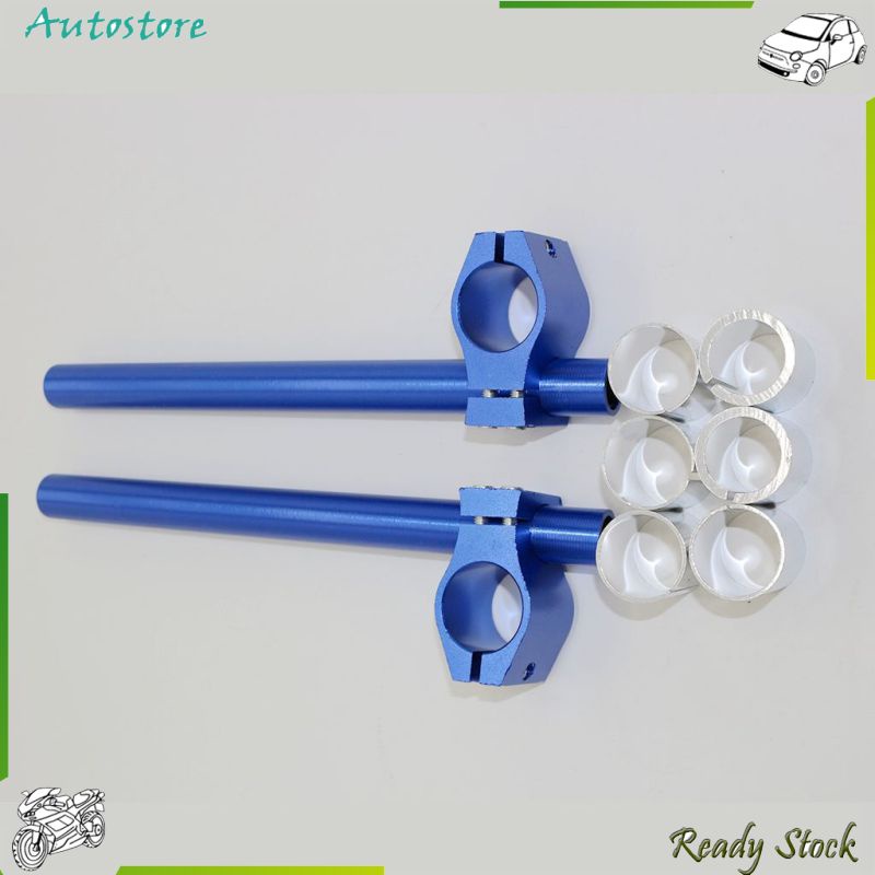 【Autostore】 CNC Motorbike Handlebars Adjustable Clip On Fork Cafe Racer 25,29,30mm Blue