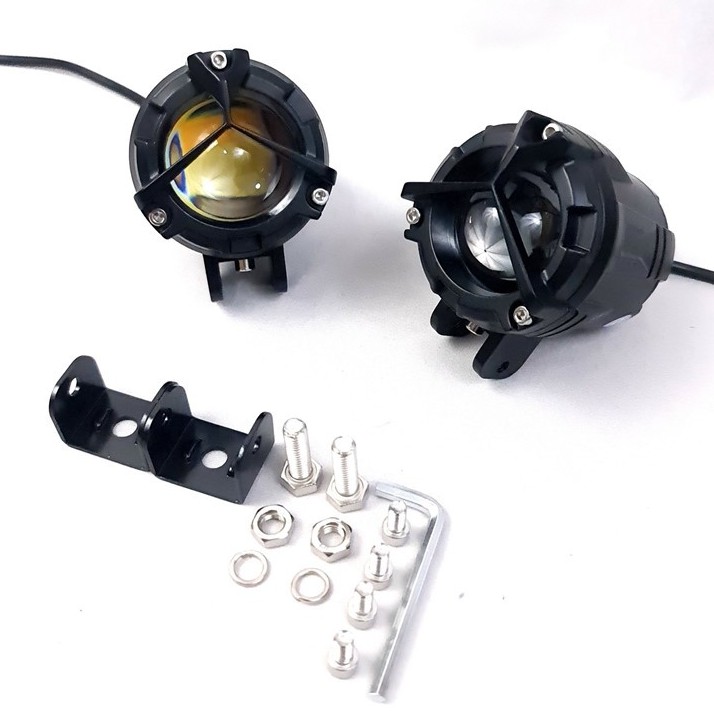Cặp đèn trợ sáng mini bi cầu lồi tròn HJG 36W dành cho moto xe máy ánh sáng trắng vàng Greennetworks