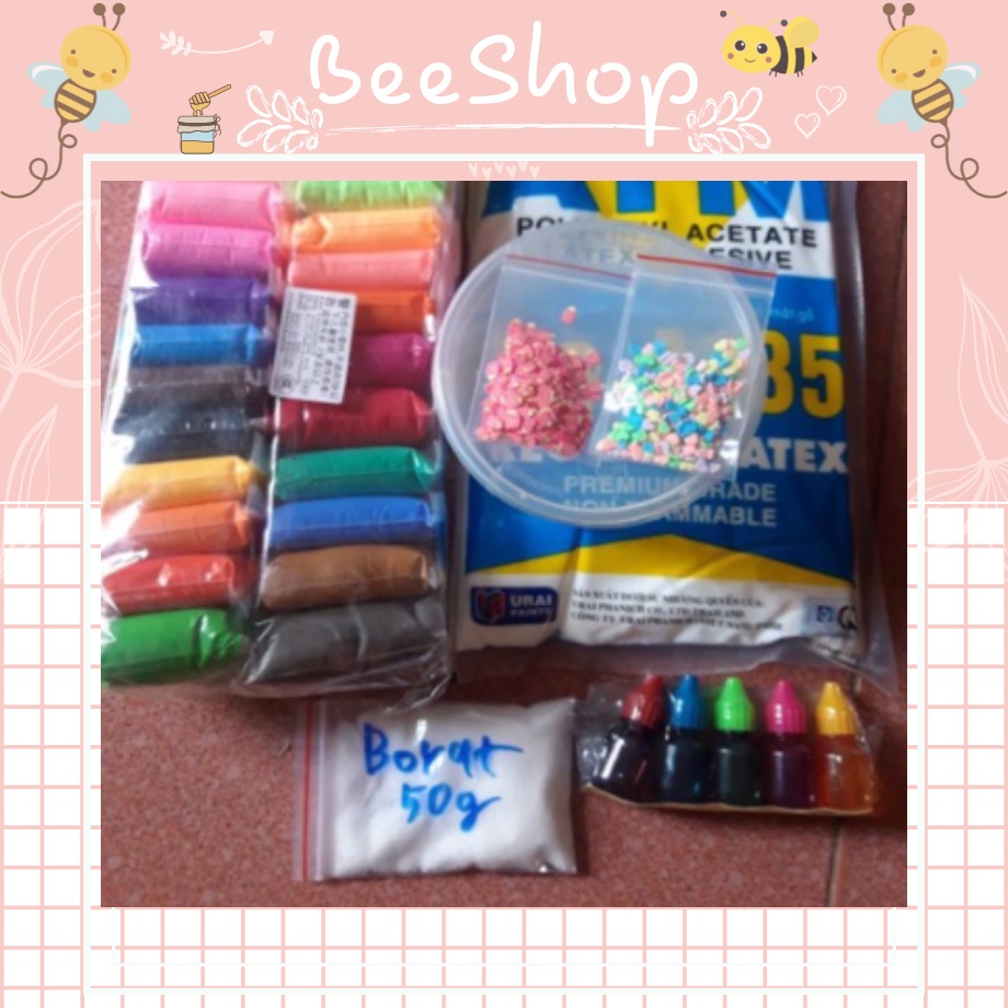 Kit Làm Slime Trong, Slime Mây, Slime Bơ Đầy Đủ Nguyên Liệu