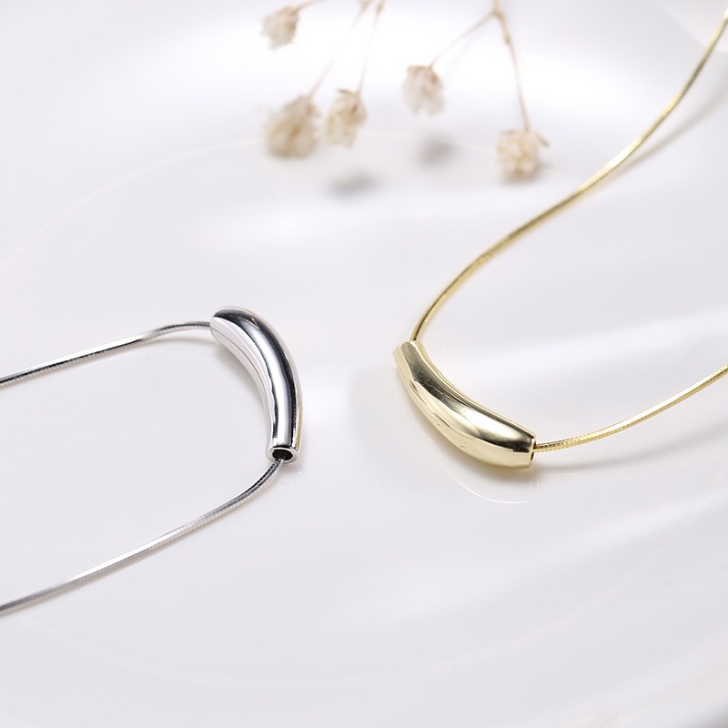 Dây Chuyền Bạc Nữ S925 Thiết Kế Đơn Giản Dáng Trơn Quả Cà Tím DB2567 - Bảo Ngọc Jewelry