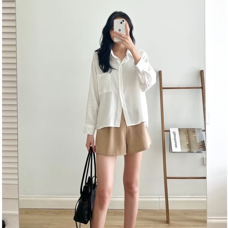 Áo sơ mi Upstudio vạt chéo lưng_A0487