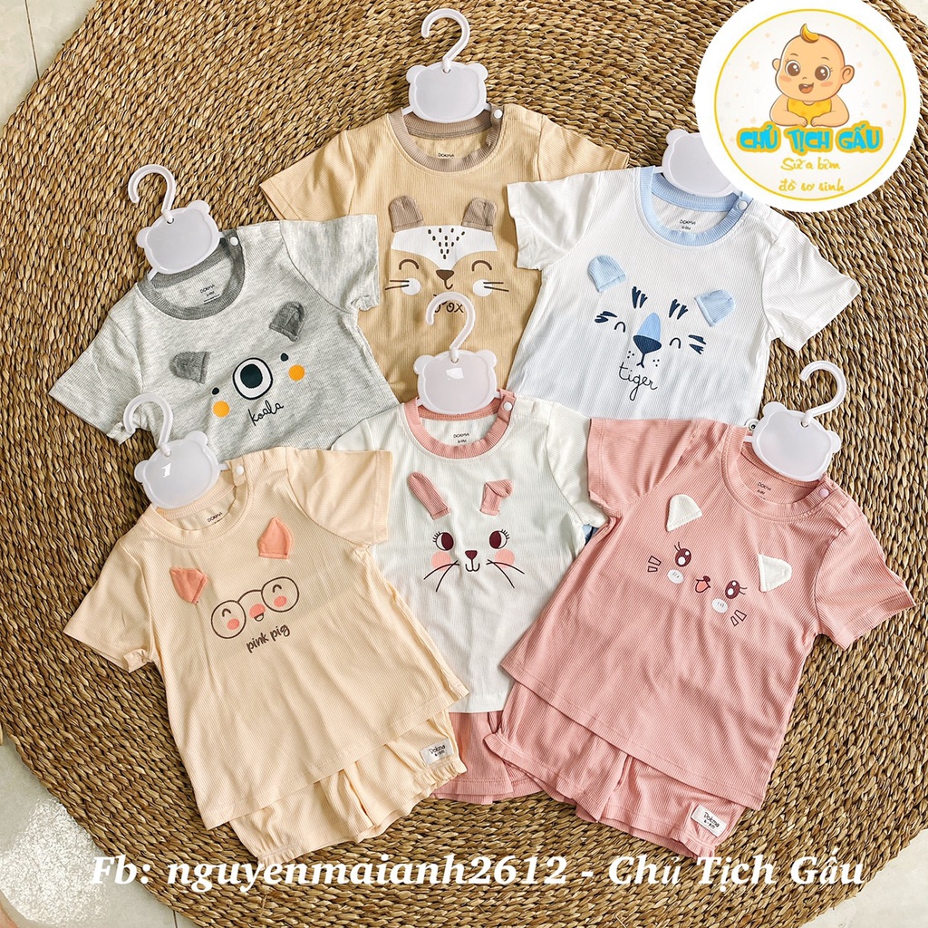 [DOKMA] Bộ quần áo cộc tay cài vai cho bé hãng Dokma