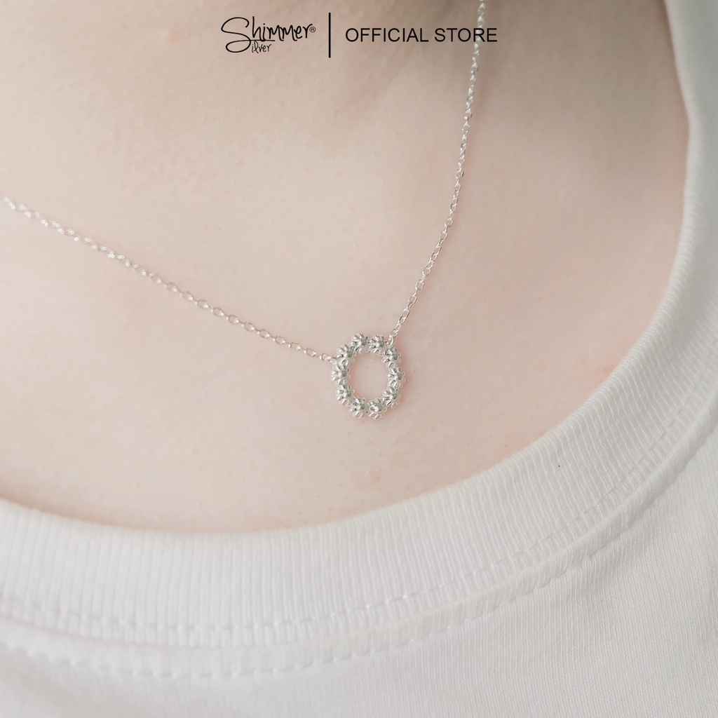 Dây Chuyền Nữ BẠC 925 CAO CẤP SHIMMER SILVER Outlet 97 Mặt Họa Tiết Vòng Hoa