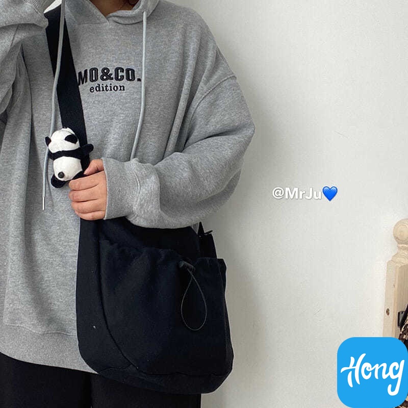 Túi đeo chéo vải bố thời trang cá tính dành cho nữ