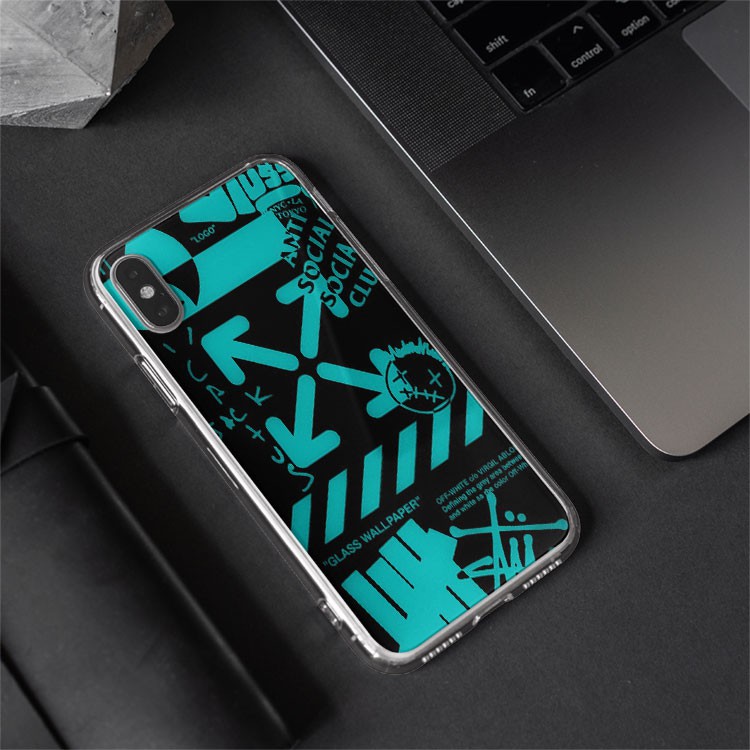 Ốp lưng OFF-WHITE Neon GLASS WALLPAPER cho Iphone 5 6 7 8 Plus 11 12 Pro Max X Xr OFFPOD00021