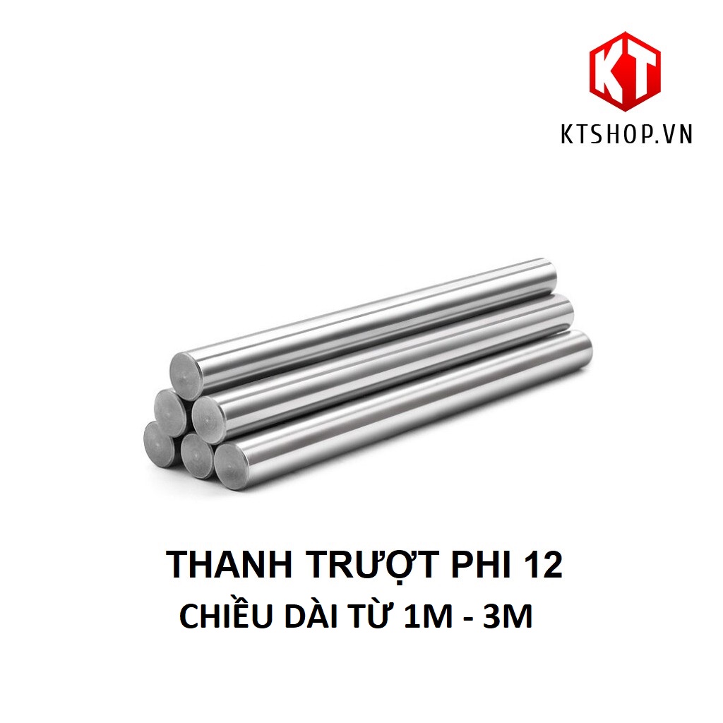 Thanh trượt tròn mạ Crom phi 12 loại dài từ 1m - 3m