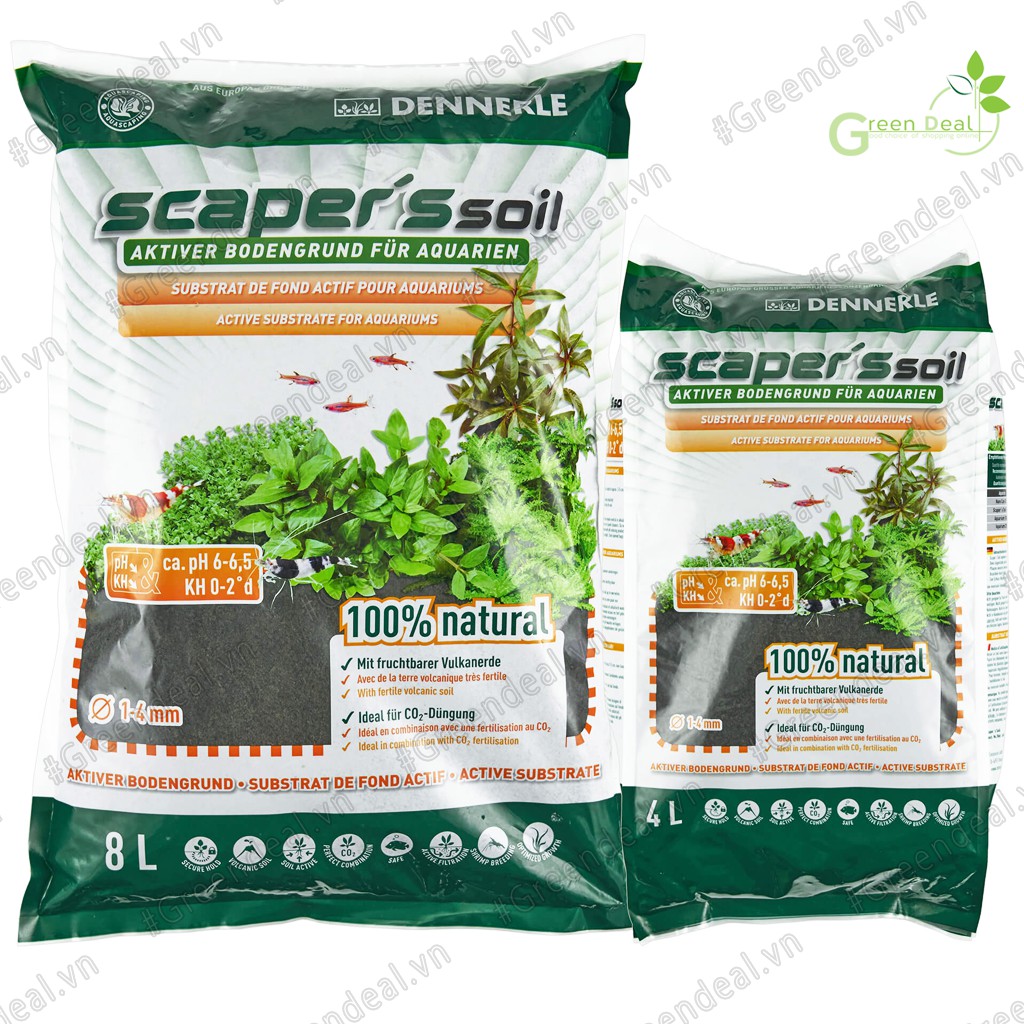 DENNERLE - Scaper's Soil (Bao 8 Lít) | Đất nền hồ cá thủy sinh