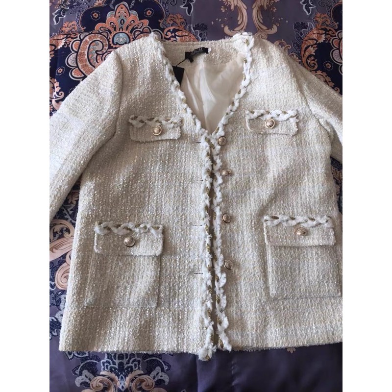 Áo dạ tweed viền nâu