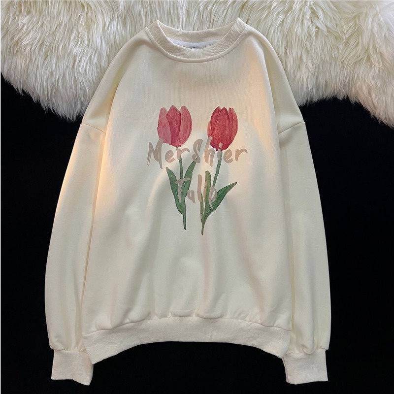 Áo Sweater Mỏng Cổ Tròn In Họa Tiết Thời Trang Mùa Thu Mới Cho Nữ