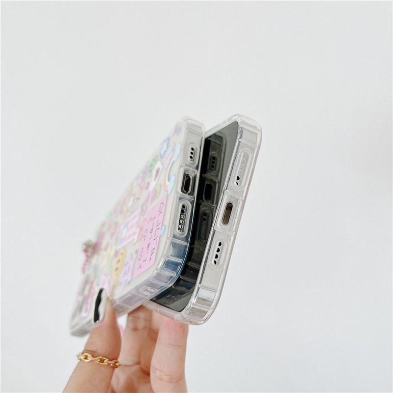 Ốp điện thoại TPU họa tiết nữ tính có dây xỏ cổ tay cho iPhone 11 Pro Max / 12 / X / 7+ / 8 / 6 / 11 | BigBuy360 - bigbuy360.vn