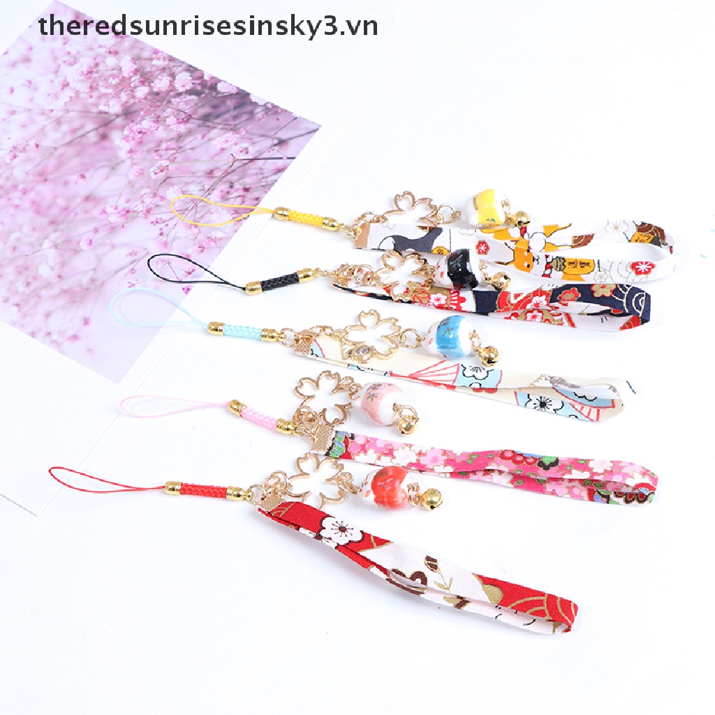 ^ ~ ^ Dây Đeo Điện Thoại Hình Hoa Cúc Có Chuông Trang Trí Quyến Rũ