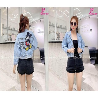 Áo khoác Jean nữ dáng bomber hàng cao cấp
