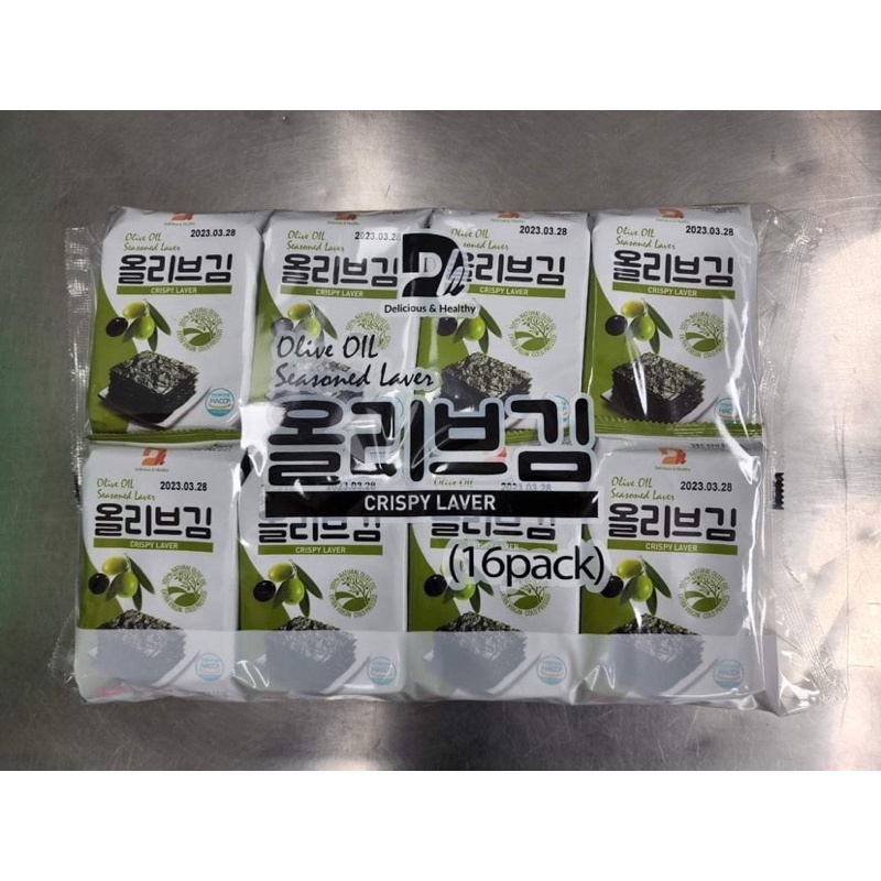 Combo 2 Lốc 16 Gói Rong Biển Ăn Liền Vị Dầu Oliu Truyền Thống Hàn Quốc Gói 5g( loại mới vị không đổi )