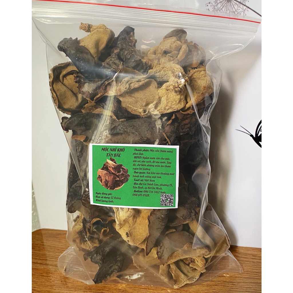Mộc nhĩ/Nấm mèo khô Điện Biên loại 1 ngon giòn, không tẩm hóa chất, tai nấm to