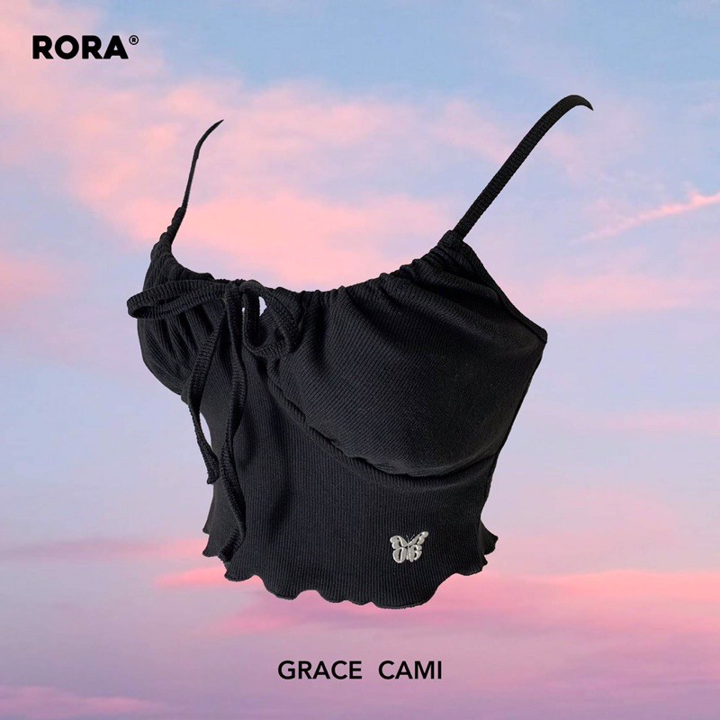 Áo GRACE CAMI - áo hai dây cuốn biên cổ tròn