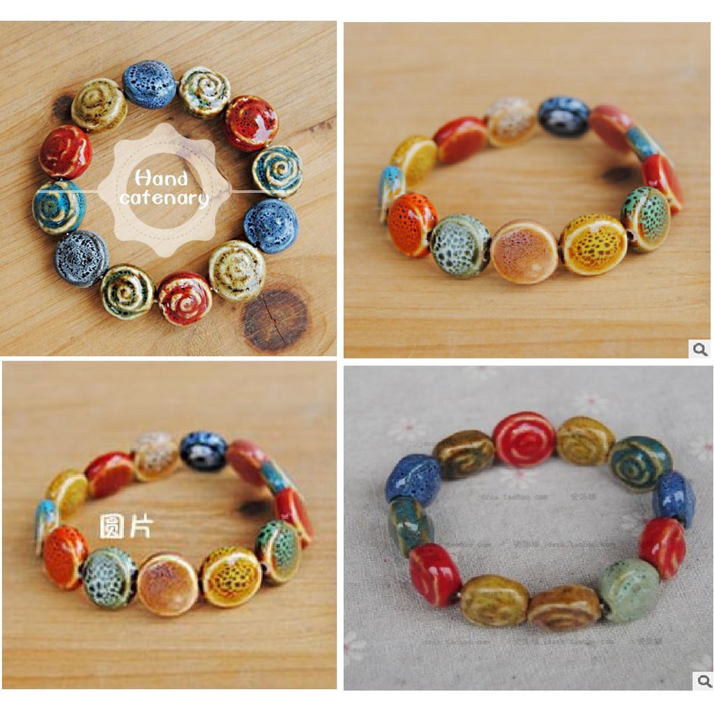 Vòng tay làm từ gốm sứ handmade
