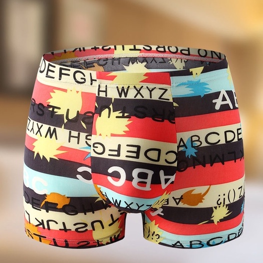 Bộ 4 Quần Lót Boxer Mềm Mại Thoáng Khí In Họa Tiết Graffiti Cho Nam