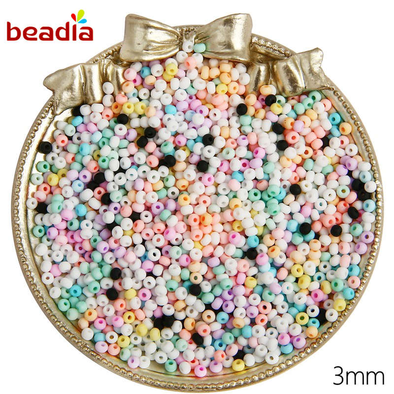 Beadia Hạt Cườm Bằng Thủy Tinh Màu Trơn Dùng Làm Trang Sức Phong Cách Mới Lạ
