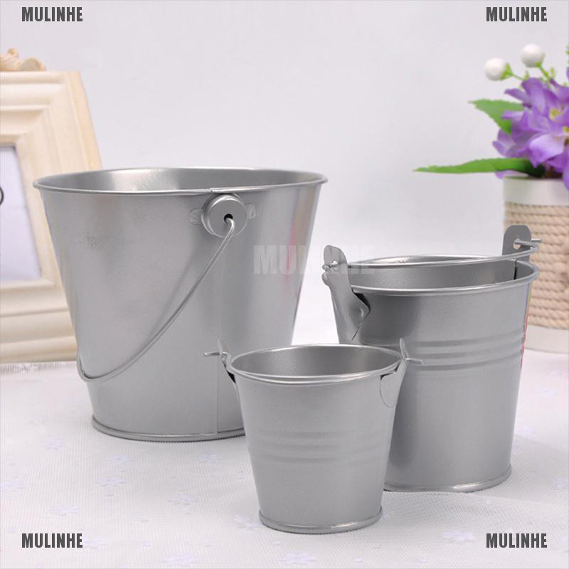 Xô kim loại mini đựng kẹo nhiều màu trang trí tiệc cưới DIY