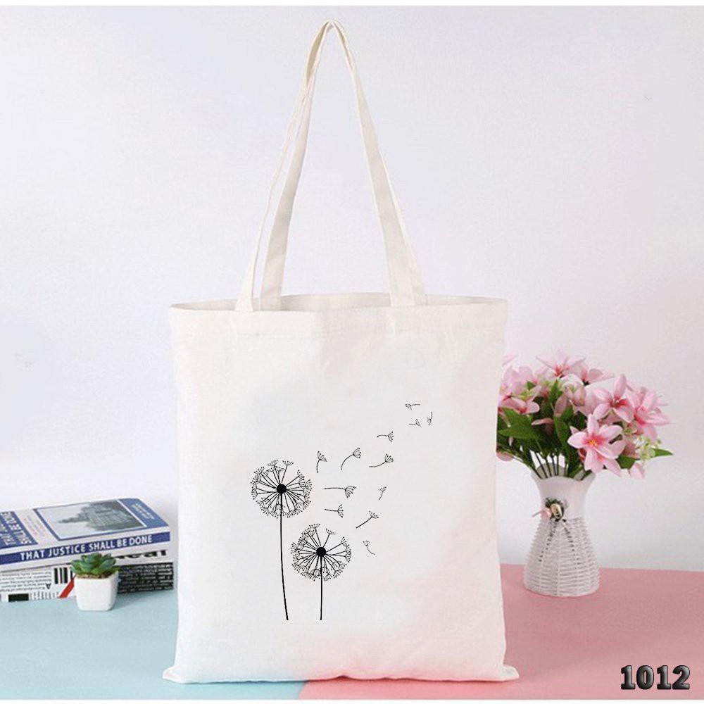 TúI Tote Trắng Vải Canvas Hoa Bồ Công Anh 1012 475 Thời Trang Hàn Quốc Cực Hot