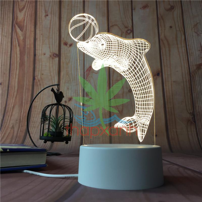 Đèn ngủ, đèn trang trí, Led 3D hình Con Sứa