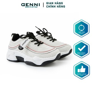 Giày thể thao viền đen đỏ đế đen gtt008 - genni