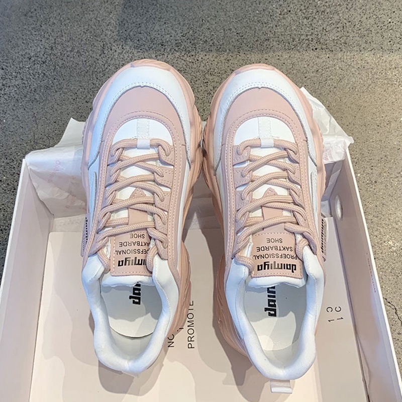Đôi giày sneaker IELGY đế bằng màu xanh dương kiểu dây chéo thời trang