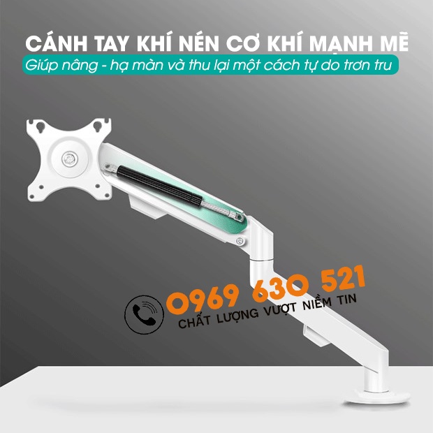Giá Treo Màn Hình 17 - 30 inch - Smart Monitor M5 - Tải trọng 9Kg - Xoay 360 Độ - Màu Trắng