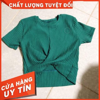 [HÌNH THẬT] ÁO THUN CROPTOP XOẮN EO