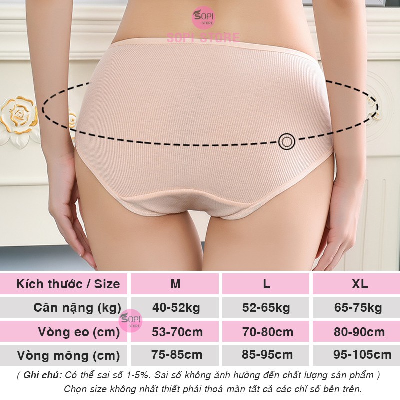 Quần lót nữ cotton cao cấp kẻ sọc một màu, quần lót cotton kháng khuẩn mỏng nhẹ thoáng khí QLH79 - Sopi Store | BigBuy360 - bigbuy360.vn