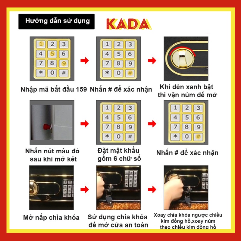Két Sắt Mini Cá Nhân Cao Cấp, Két Mini Có Khóa Chống cháy An Toàn, Két Sắt Sơn Tĩnh Điện - Bảo Hành 12 Tháng