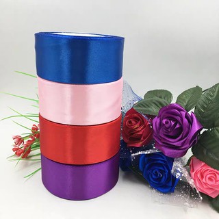 Ruy băng vải lụa bản 4cm lố 5 cuộn 22m một màu
