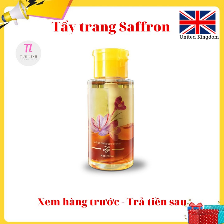 Nước tẩy trang cho da mụn nhạy cảm dầu không cồn SAFFRON MAKEUP REMOVER 200ml TL Cosmetics 003