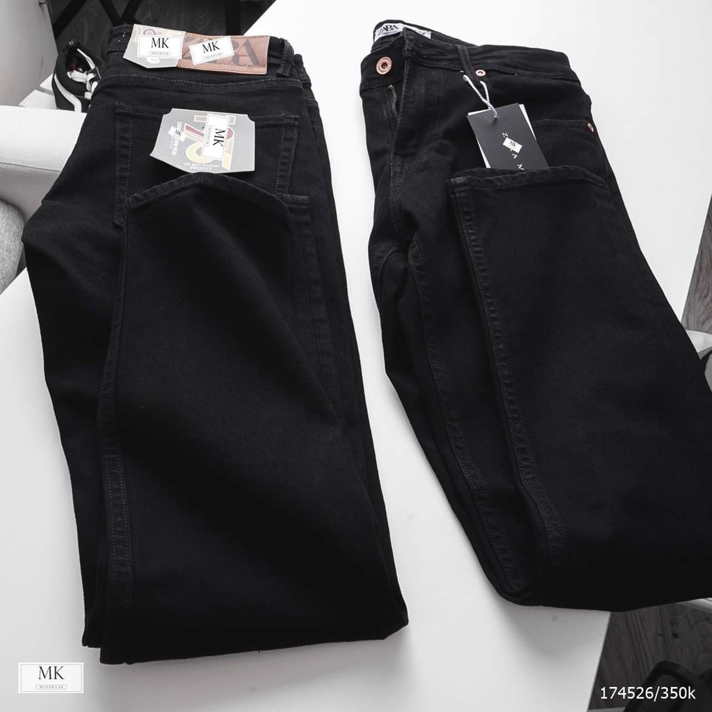 (Super hot) Quần Jean đen basic / có 2 loại đen trơn và rách gối