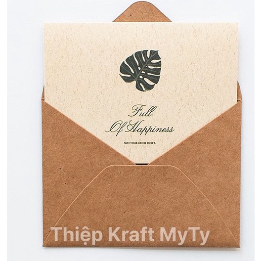 Thiệp 20/10, 20/11 vintage kraft giấy, chúc mừng, cảm ơn gồm 1 thiệp, 1 phong bì, 1 tem dán-Quà tặng MyTy