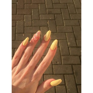 NAILBOX - Móng úp tiện lợi ( Đảm bảo giống hình, giá rẻ ) - Vàng vẽ một ngón hoa Cúc đơn giản
